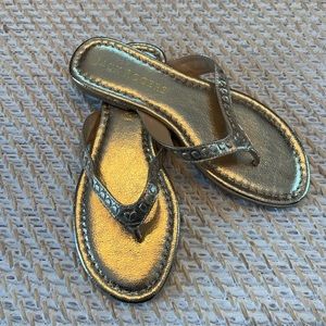 Jack Rogers - Gold Flip Flops - Ladies Size 7